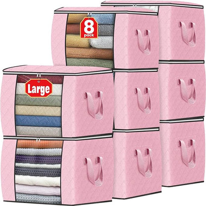 Fab totes 24 Gallons Clothes Storage, Foldable Thick Fabric Blanket Storage Bags by Fabtotes
