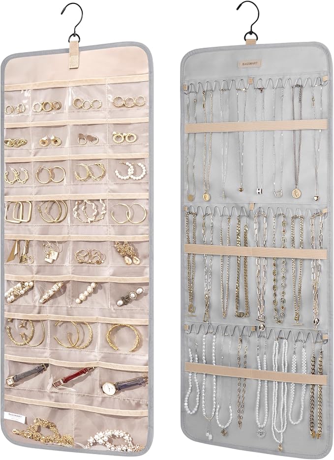 BAGSMART Hanging Jewelry Organizer Storage Roll by BAGSMART