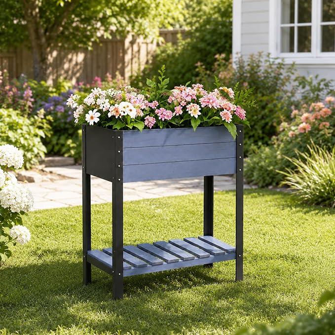 Raised Garden Bed with Metal Legs by ScienGardenJoysofgardening