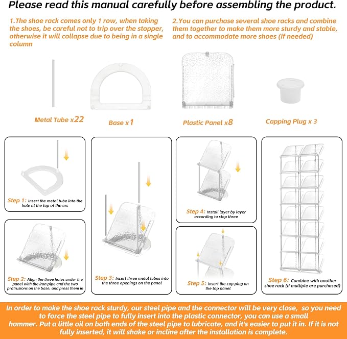 SMILHELTD Vertical Shoe Rack 8 Tiers – Narrow Space Saving Clear Sneaker Storage - Image 7