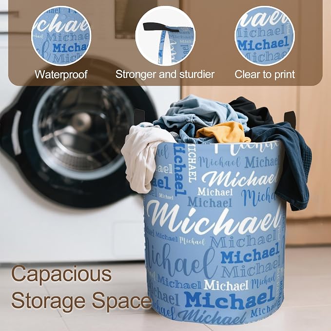 Custom Name Laundry Hamper, Personalized Laundry Baskets - Image 5
