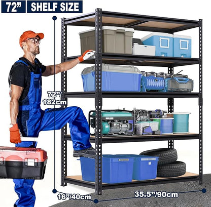 Garage Storage Shelves 72'', Ajustable Garage Shelving Units, Storage Shelves - Image 3