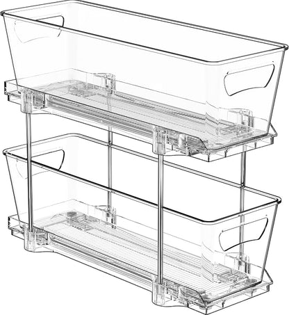 Simple Houseware 2-Tier Narrow Basket Drawer Cabinet Pull-Out Organizer by SimpleHouseware