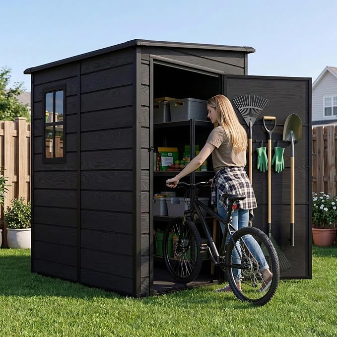 DWVO 5x4 FT Resin Outdoor Storage Shed - Image 2