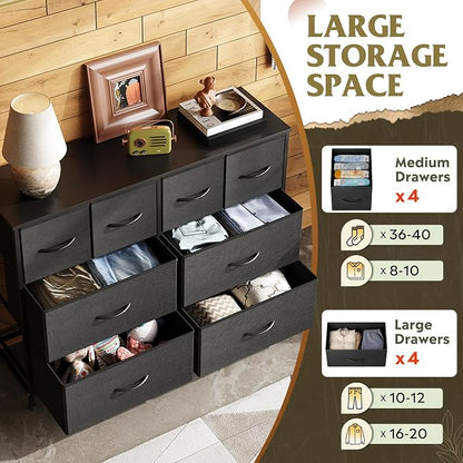 WLIVE Dresser for Bedroom with 8 Drawers, Wide Fabric Dresser for Storage and - Image 5