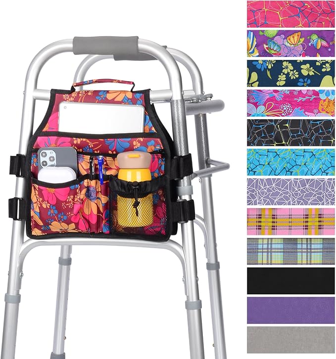 supregear Side Walker Bag, Walker Accessories Bag w/Cup Holder, Folding Walker by SupreGear