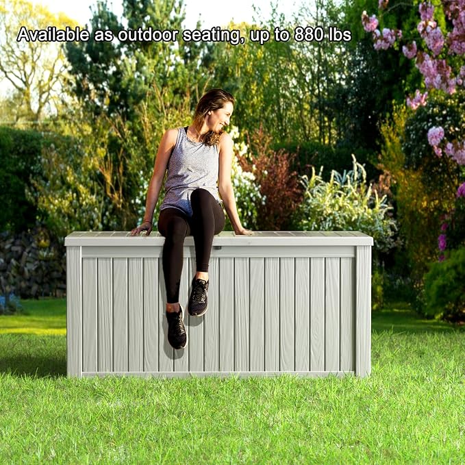 150 Gallon Deck Box, Resin Outdoor Storage Box - Image 7