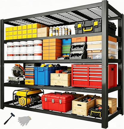 84" H Heavy Duty Wire Garage Shelving, 5-Tier Adjustable Industrial Metal by Unknown