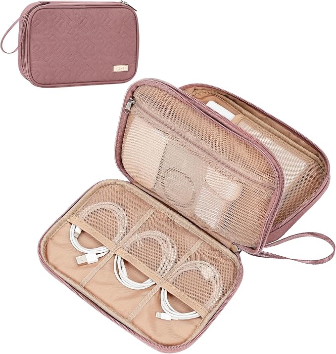 NISHEL Travel Cord Organizer Case, Double Layers Tech Electronic Bag, Essentials by NISHEL