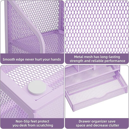 Marbrasse Mesh Pen Holder for Desk, Desk Organizers and Accessories for Office - Image 6