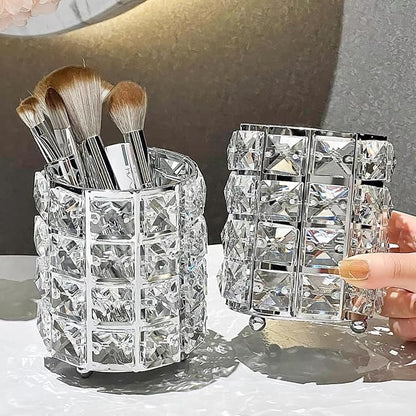 Silver Crystal Makeup Brushes Holder Organizer - Image 6