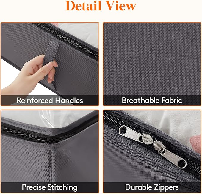 Lifewit 95L 2 Pack Under Bed Storage Containers, Large Capacity Blanket Storage - Image 4