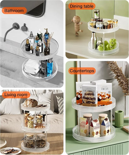 3 Tier Lazy Susan Bathroom Countertop Organizer, 360° Clear Rotating Makeup - Image 6