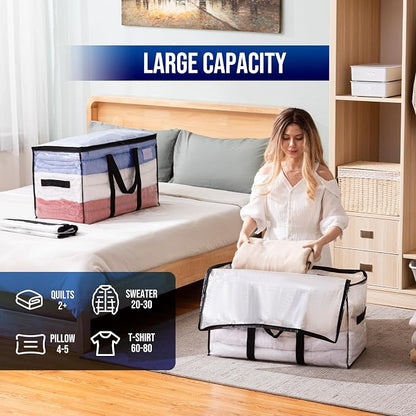 TAILI Extra Large Moving Bags, 4 Pack Clear Heavy Duty Totes - Image 4