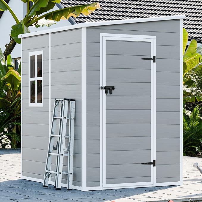 WACASA 4x5 FT Lean-to Resin Storage Shed by WACASA