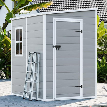 WACASA 4x5 FT Lean-to Resin Storage Shed by WACASA
