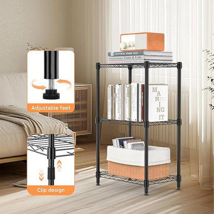 3 Tiers Shelf Metal Storage Shelves Wire Rack Closet Organizers - Image 4