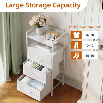Somdot Nightstand with 3 Drawers, Fabric Dresser - Image 5