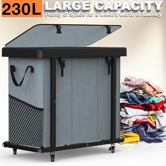 230L Large Fashion Laundry Basket - Image 3