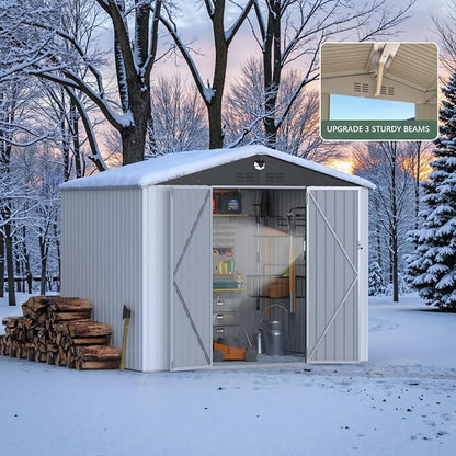 Metal Storage Shed, 10x8 Outdoor Storage Building, Large Backyard Sheds - Image 9