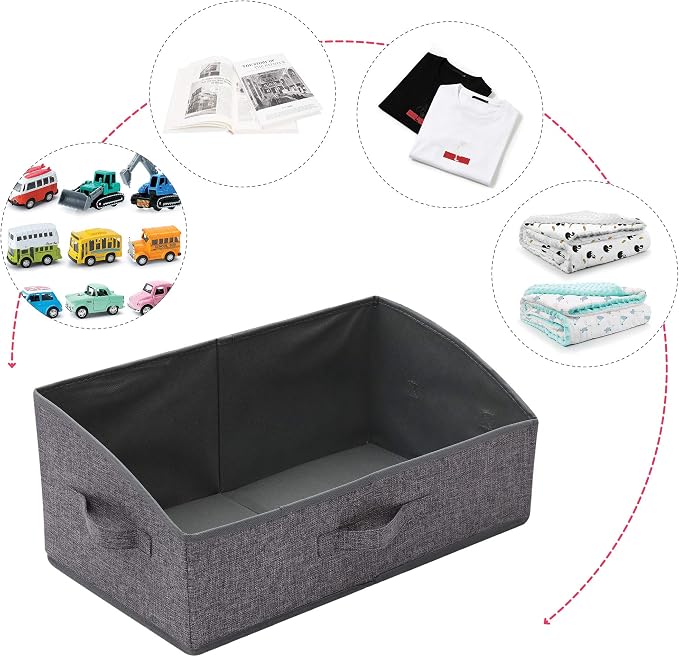 TENABORT 6 Pack Trapezoid Large Foldable Closet Storage Bins - Image 6