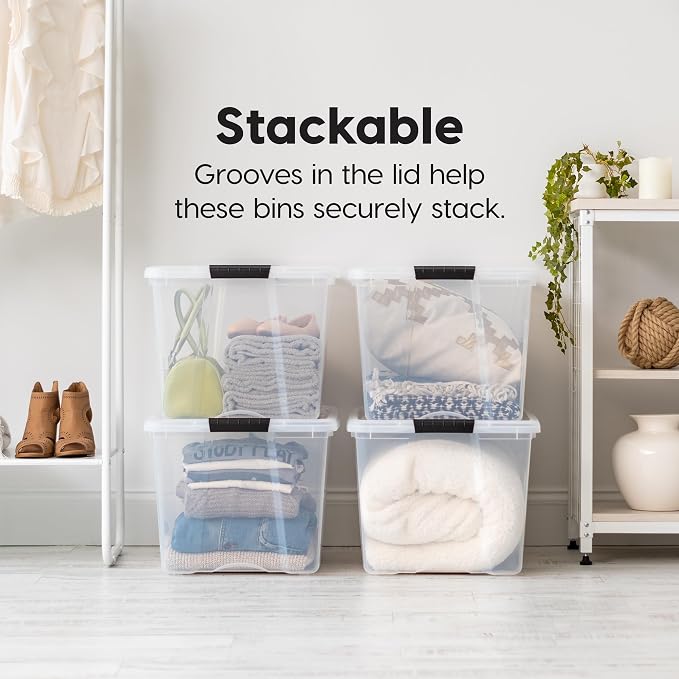 IRIS USA 72 Qt Stackable Plastic Storage Bins - Image 4