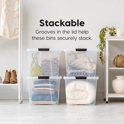IRIS USA 72 Qt Stackable Plastic Storage Bins - Image 4