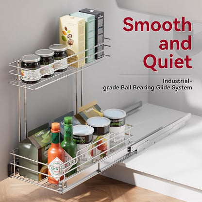 Under Sink Organizer 2 Packs, Pull Out Cabinet Organizer 2 Tier, Under Sink - Image 5