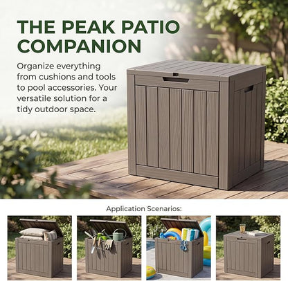 35 Gallon Deck Box Outdoor Waterproof, Resin Storage Box Outdoor Lockable - Image 2