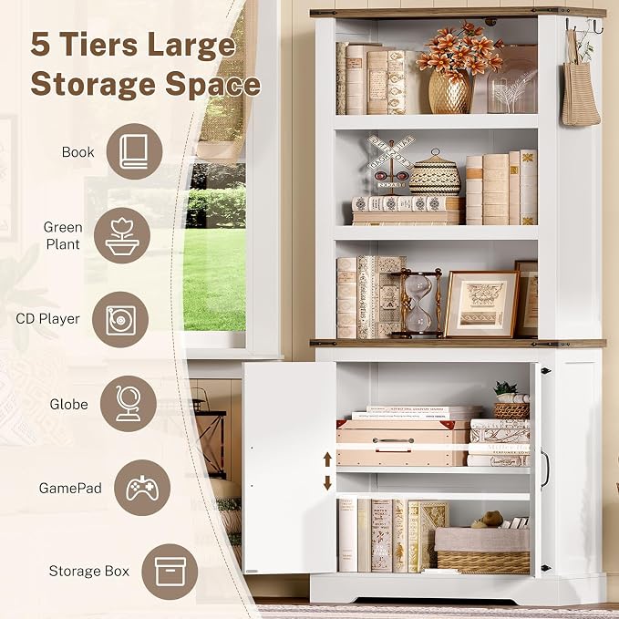 TEENFON 70.9in Tall Storage Cabinet - Image 4