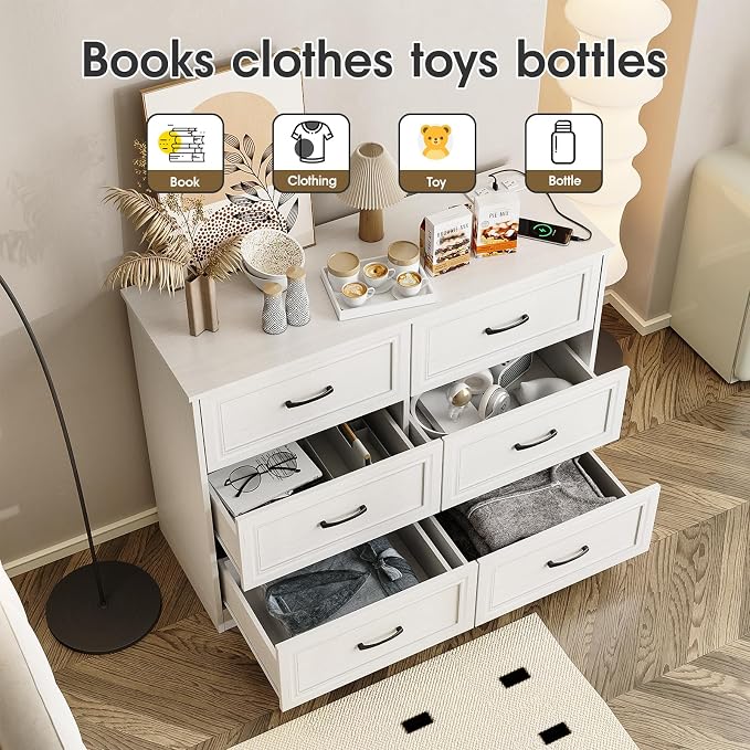 Fameill Dresser for Bedroom, 6 Drawer Wide Dresser Organizer - Image 5