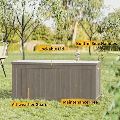 200 Gallon Outdoor Deck Box, Lockable Waterproof Outdoor Storage Boxes - Image 6