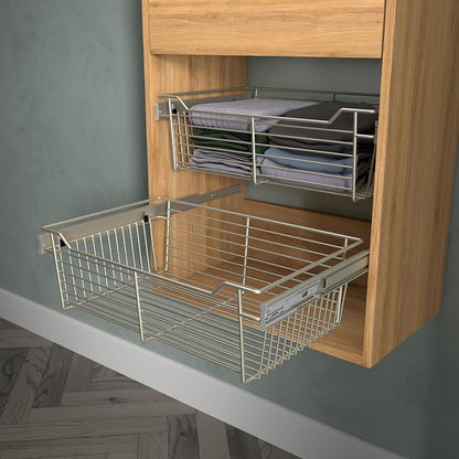 Classic 24" Closet Wire Basket in Satin Metal - Image 3