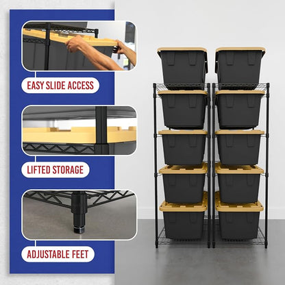 SafeRacks 2 Pack 5-Tier Steel Tote Rack - Image 5