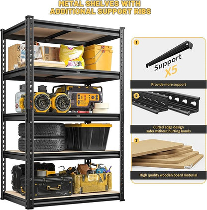 REIBII 2030LBS Storage Shelves 5 Tier Garage Shelving Heavy Duty Metal Shelving - Image 5