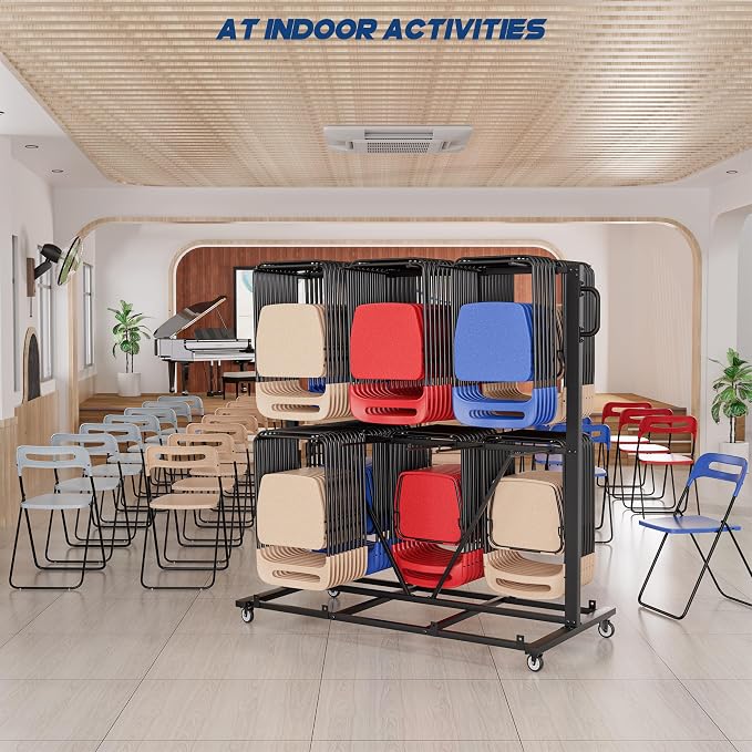 Folding Chair Rack, Heavy-Duty Chair Cart - Image 2