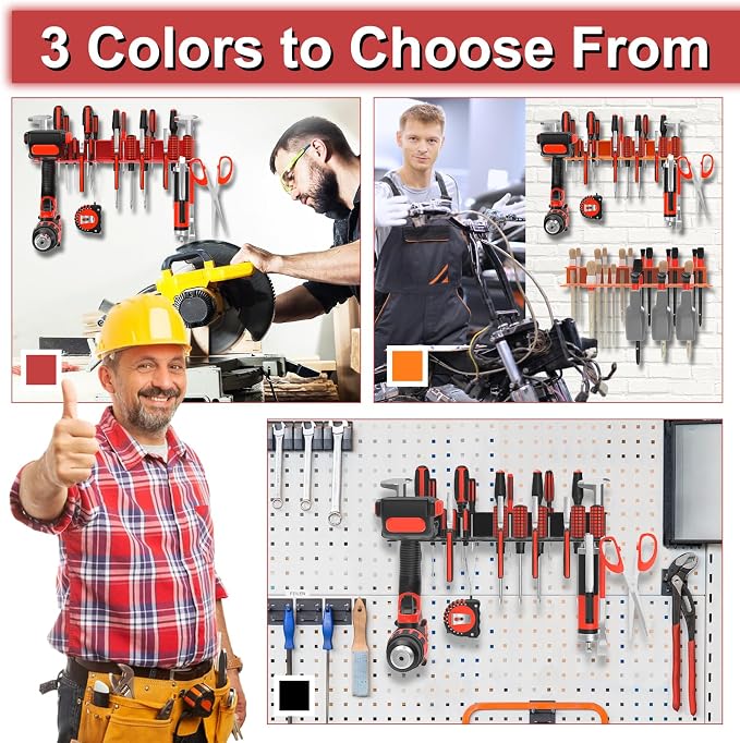 Metal Screwdriver Organizer, Wall Mount Plier Organizer Hammer Holder, Hand - Image 6