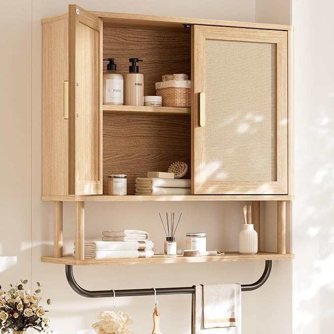 Rattan Bathroom Wall Cabinet by INNODToddlerTower