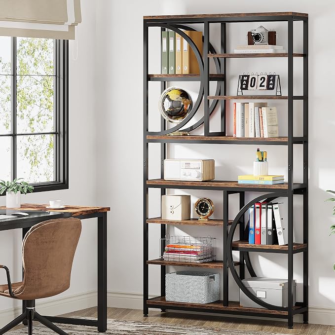 Tribesigns Bookshelf, Industrial 8-Tier Etagere Bookcases, 77-Inch Tall Book - Image 7