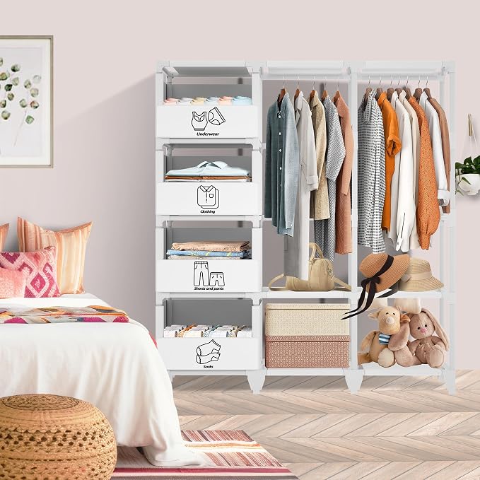 Portable Closet, Easy Assembly, Large Capacity Wardrobe Closet | Sturdy and - Image 2
