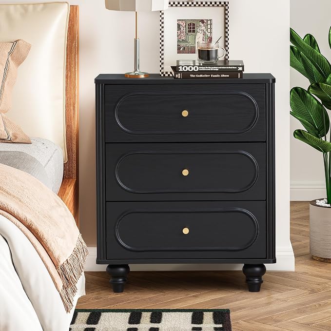 ORRD 3 Drawer Fluted Dresser for Bedroom Set of 2, Mid Century Modern Chest of - Image 8