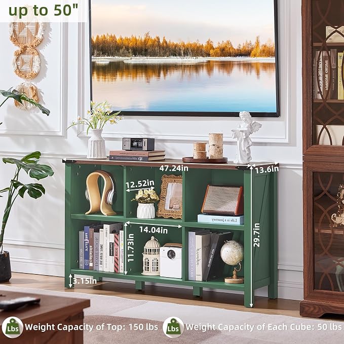 Joaxswe 6 Cube Storage Organizer, Farmhouse Green 47 Inch Wide Horizontal - Image 2