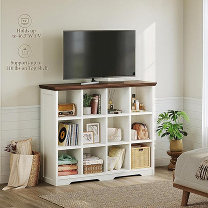 OffiGo 12 Cube Organizer Bookcase, Modern Farmhouse Open Shelf - Image 4