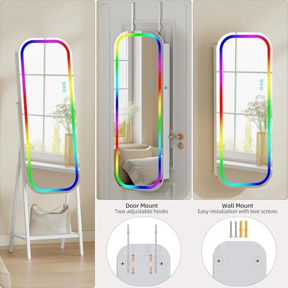 6 LED Mirror Jewelry Cabinet - Image 5