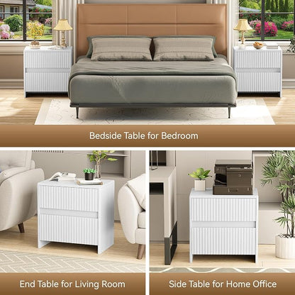 Fluted Nightstand, Modern Night Stand - Image 7