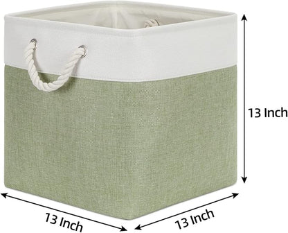 Bidtakay Cubby Storage Bins Set of 3 Fabric Baskets - Image 5