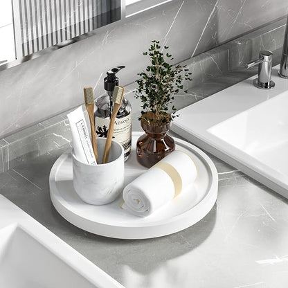 Turntable Vanity Tray 10 Inch for Perfume Candle, Bamboo Kitchen Sink by VeyFey