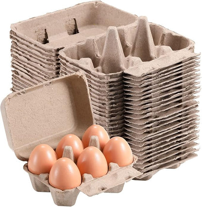 Half Dozen Vintage Egg Cartons 50 Pack, Blank Natural Pulp Egg Cartons 6 Count - Image 8