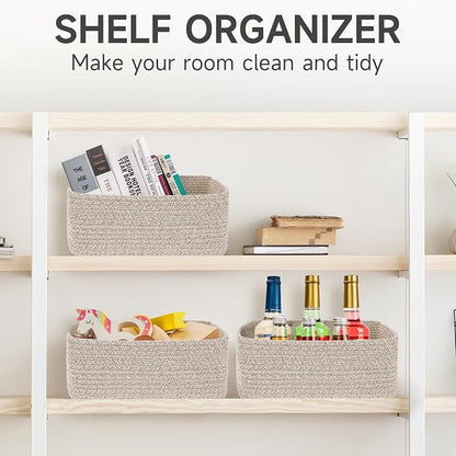 3-Pack Storage Baskets for Organizing | Woven Shelf Toy Basket | Rope Baskets - Image 7