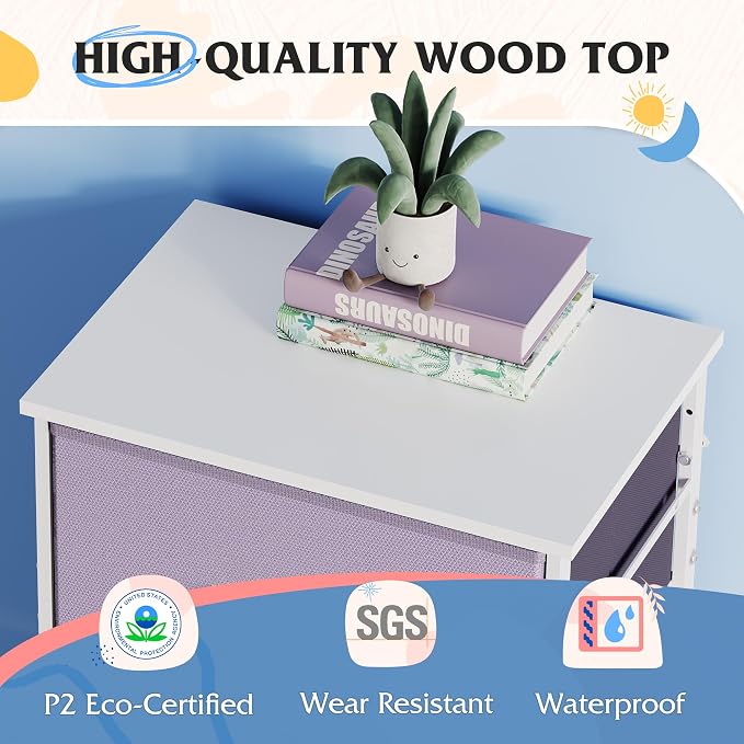 WLIVE Small Dresser Nightstand for Bedroom, 4 Drawers, Space-saving tower - Image 6